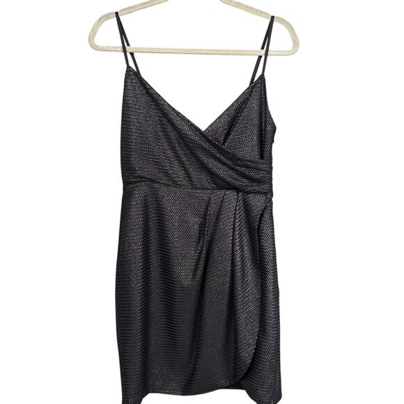 Silence + Noise Womens Black Metallic Dress Sz M Fairygoth Whimsy Sophisticated - Picture 2 of 8